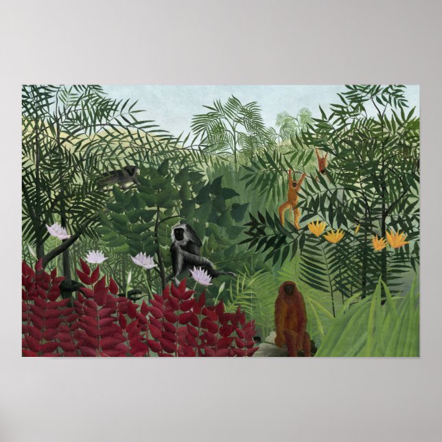 Henri Rousseau - Tropical Forest with Monkeys Poster (Front)