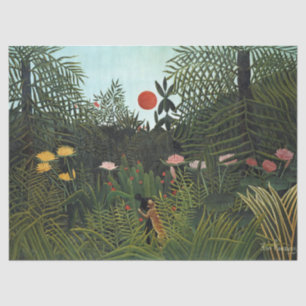 Henri Rousseau Virgin Forest with Sunset Tissue Paper