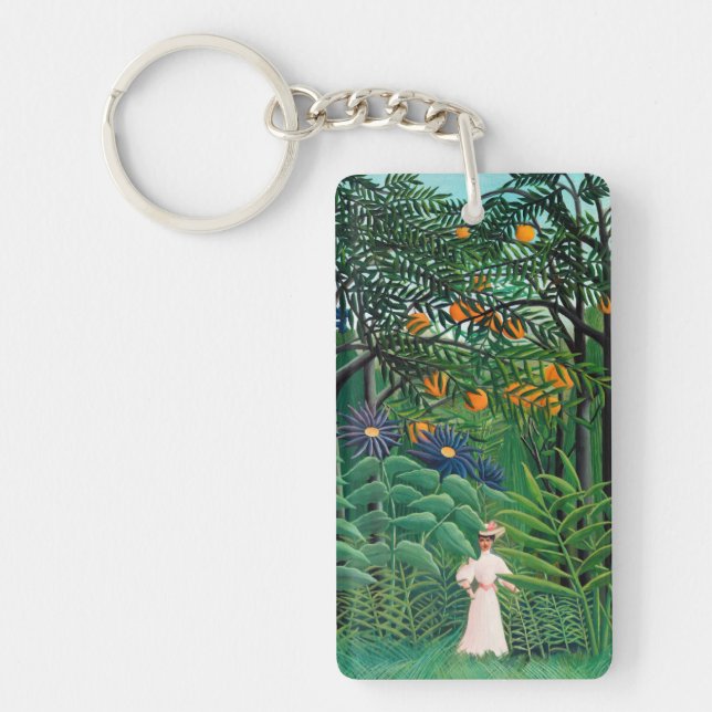 Henri Rousseau - Woman Walking in an Exotic Forest Keychain (Front)