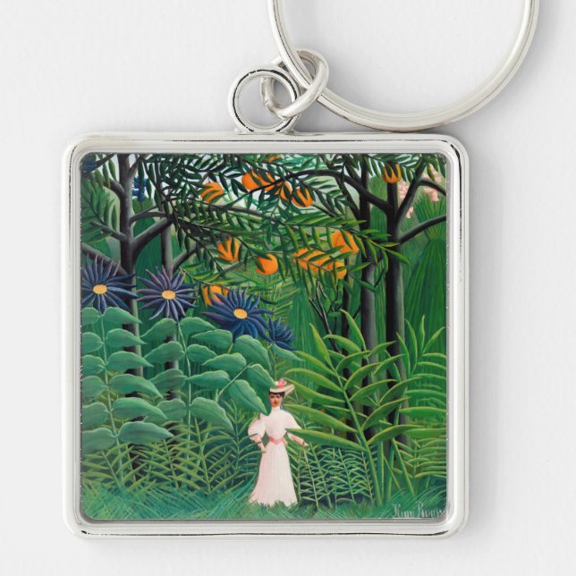 Henri Rousseau - Woman Walking in an Exotic Forest Keychain (Front)