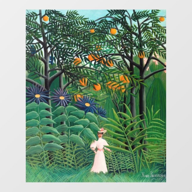 Henri Rousseau - Woman Walking in an Exotic Forest Window Cling (Sheet)