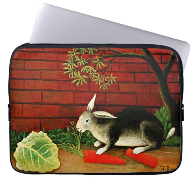 Henri Rousseau's painting, Rabbit, Laptop Sleeve (Front)