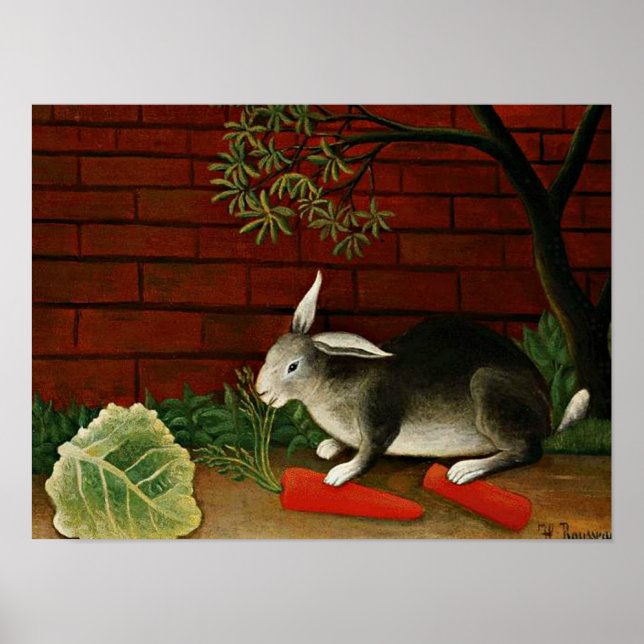 Henri Rousseau's painting, Rabbit Poster (Front)