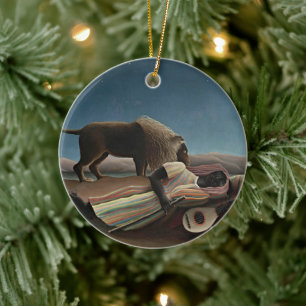 Henri Rousseau's The Sleeping Gypsy Ceramic Ornament