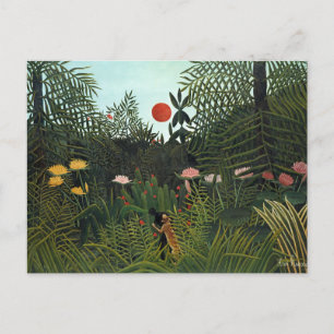 Henri Rousseau's Virgin Forest with Sunset  Postcard