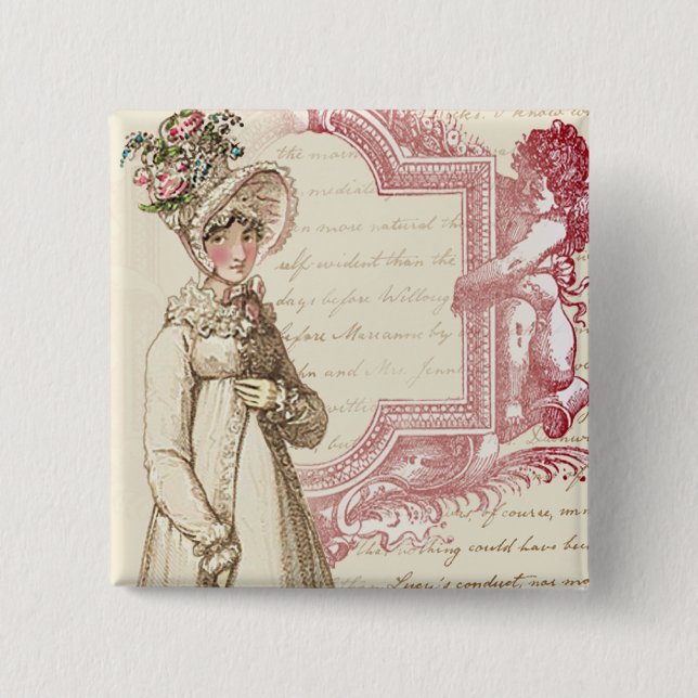 Henrietta 2 Inch Square Button (Front)