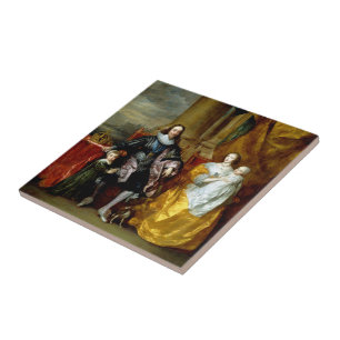 Henrietta Maria and Charles I by Van Dyck Tile