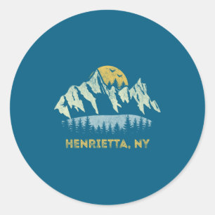 Henrietta New York Mountain Sunset Sunrise Ny  Classic Round Sticker