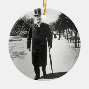 Henrik Ibsen (1828-1906) in Oslo, 1896 (b/w photo) Ceramic Ornament
