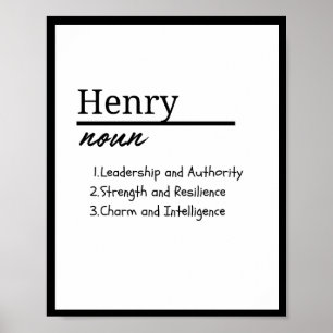 Henry, Boy Personalized Name Definition Poster