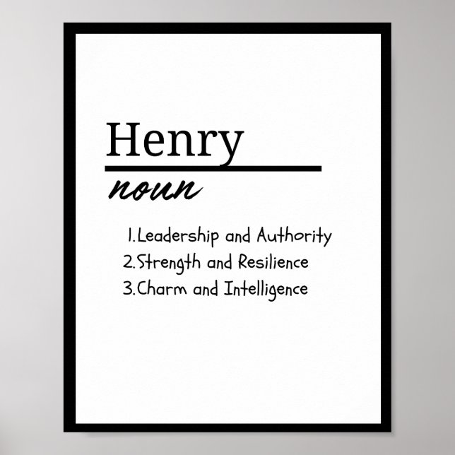 Henry, Boy Personalized Name Definition Poster (Front)