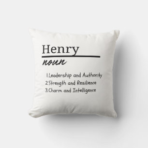 Henry, Boy Personalized Name Definition Throw Pillow