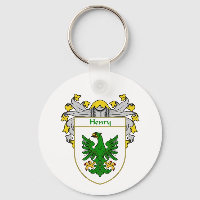 Henry Coat of Arms (Mantled) Keychain (Front)