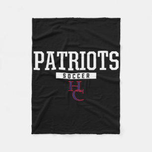 Henry County Patriots Logo Soccer Hs Fleece Blanket