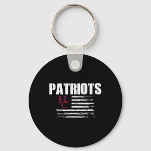Henry County Patriots Logo Usa Flag Pride Hs  Keychain