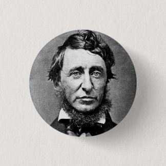 Henry David Thoreau Black & White Portrait 1 Inch Round Button