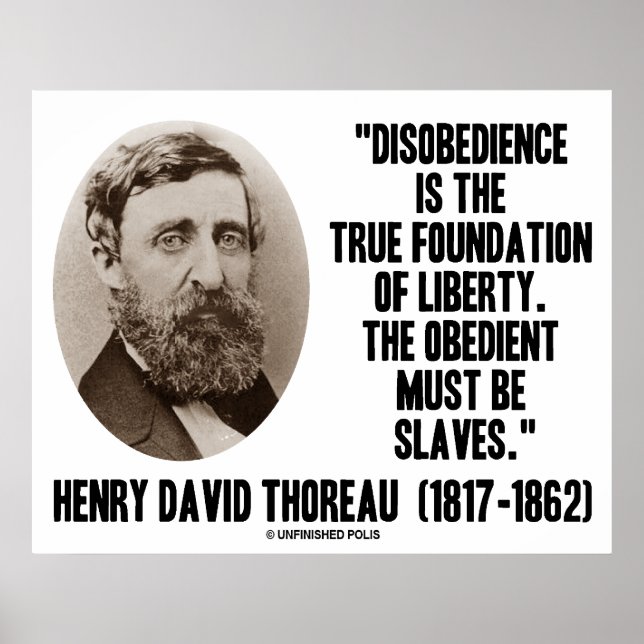 Henry David Thoreau Disobedience True Liberty Poster (Front)