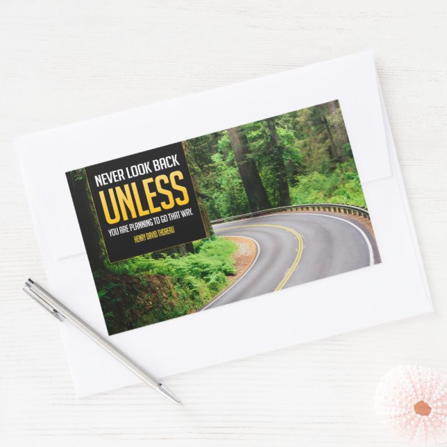 Henry David Thoreau Inspirational Quote "Back" Sticker (Envelope)