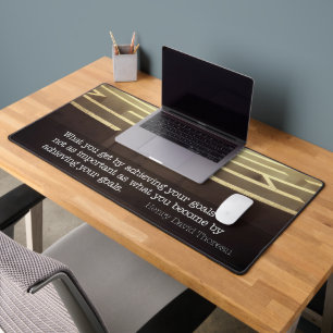 Henry David Thoreau Inspirational Quote "Become" Desk Mat