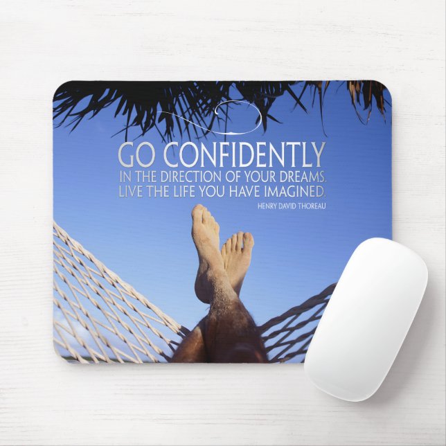 Henry David Thoreau Inspirational Quote Confidence Mouse Pad (With Mouse)