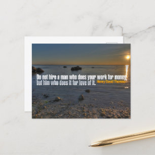 Henry David Thoreau Inspirational Quote "Work" Postcard