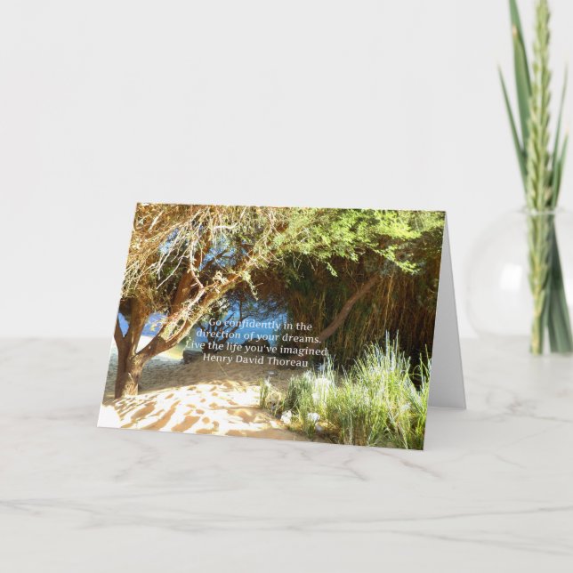 Henry David Thoreau Motivational Dream Quotation Card (Front)