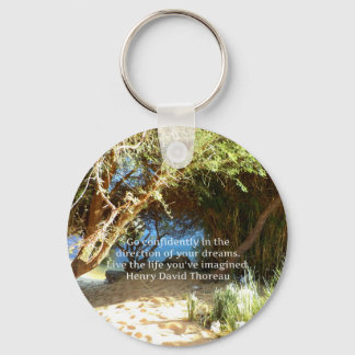 Henry David Thoreau Motivational Dream Quotation Keychain