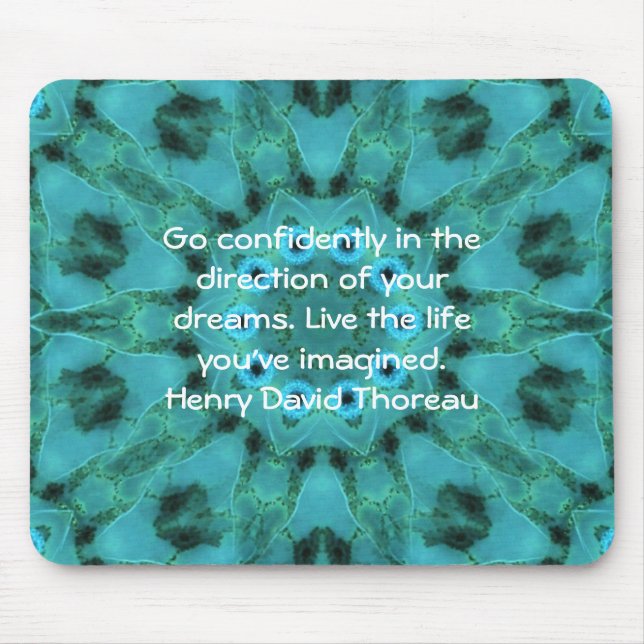 Henry David Thoreau Motivational Dream Quotation Mouse Pad (Front)