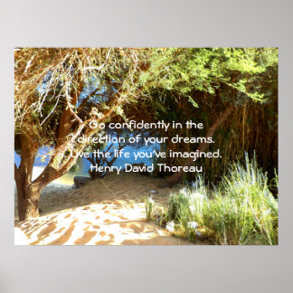 Henry David Thoreau Motivational Dream Quotation Poster