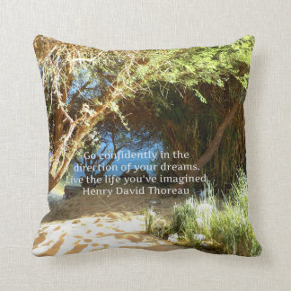 Henry David Thoreau Motivational Dream Quotation Throw Pillow