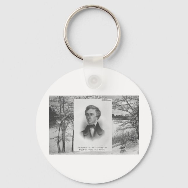 Henry David Thoreau Quote Keychain (Front)