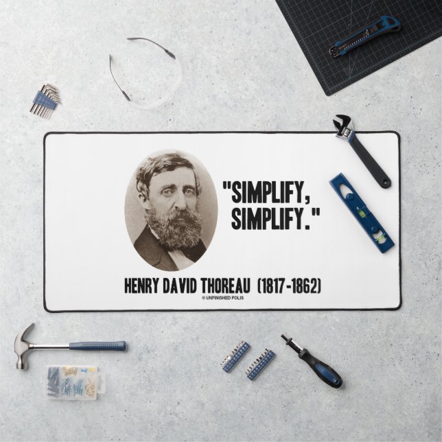 Henry David Thoreau Simplify Simplify Quote Desk Mat (Workstation)