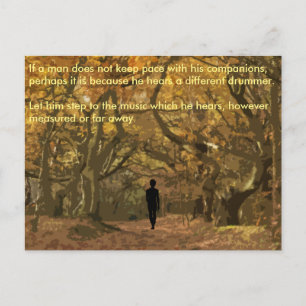 Henry David Thoreau spiritual drum beat Postcard
