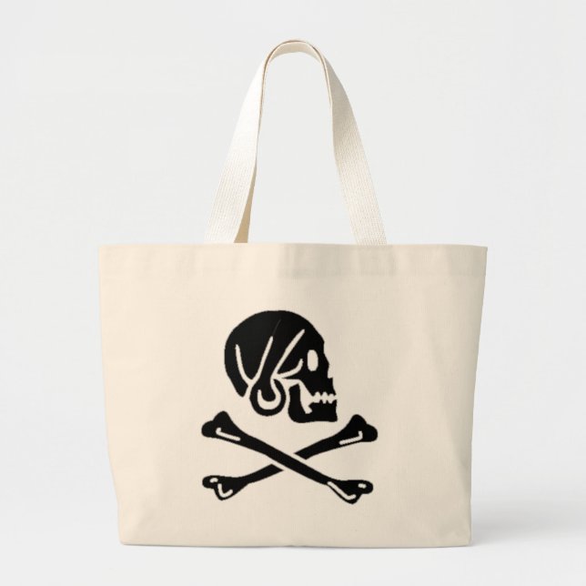 Henry Every authentic pirate flag Large Tote Bag (Front)