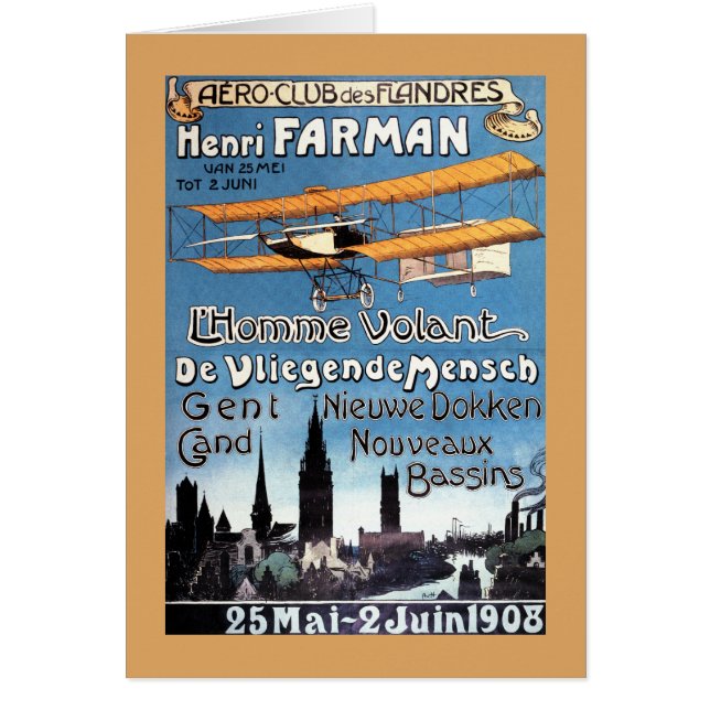 Henry Farman affiche de l'affiche de l'homme volan (Devant)