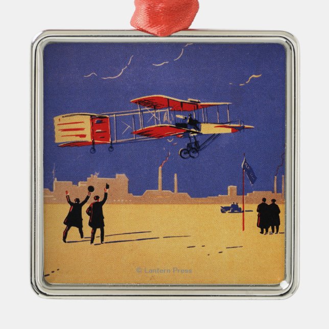Henry Farman Flies at Issy-les-Moulineaux Metal Ornament (Front)
