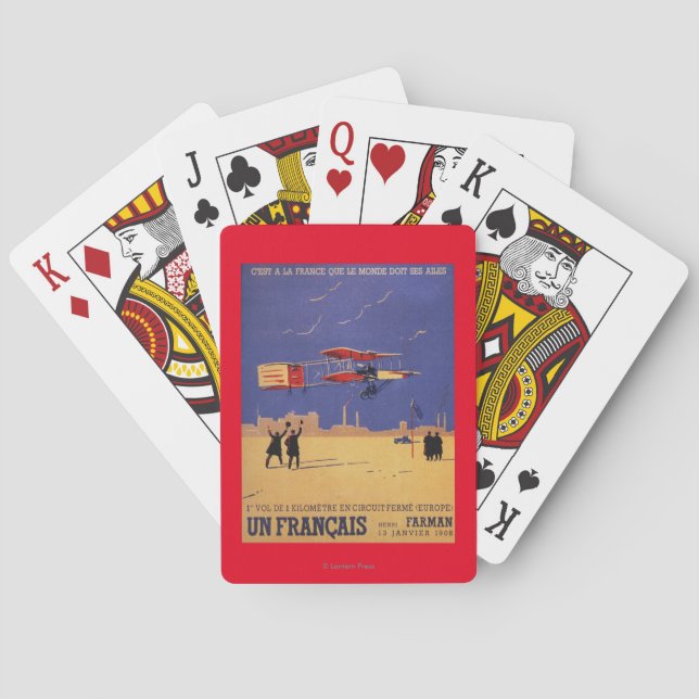 Henry Farman Flies at Issy-les-Moulineaux Playing Cards (Back)