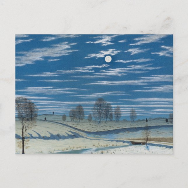 Henry Farrer - Winter Scene In Moonlight Postcard (Front)