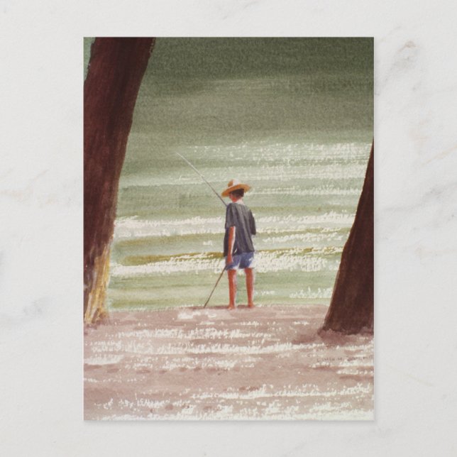 Henry Fishing 1990 Postcard (Front)