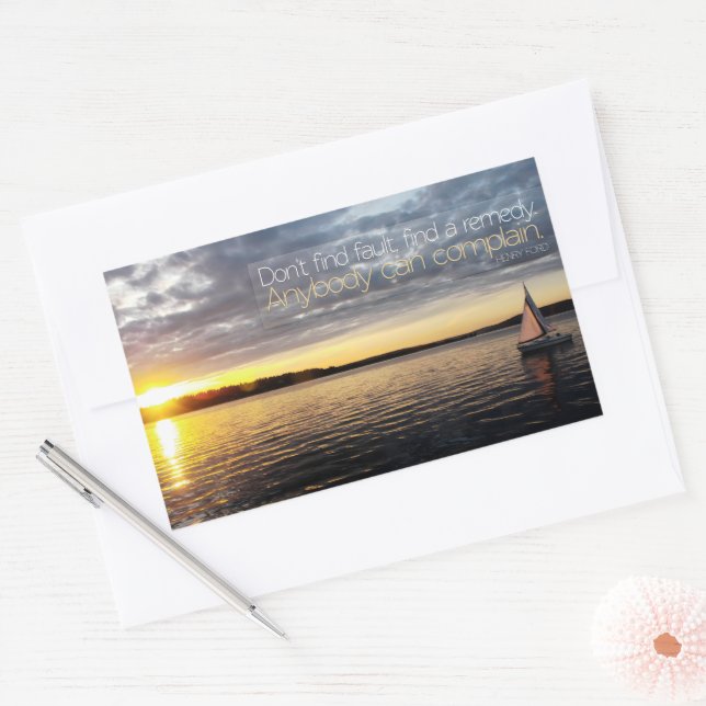 Henry Ford Inspirational Quote "Find a remedy" Sticker (Envelope)