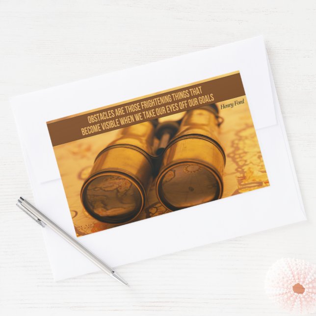 Henry Ford Inspirational Quote "Obstacles" Sticker (Envelope)