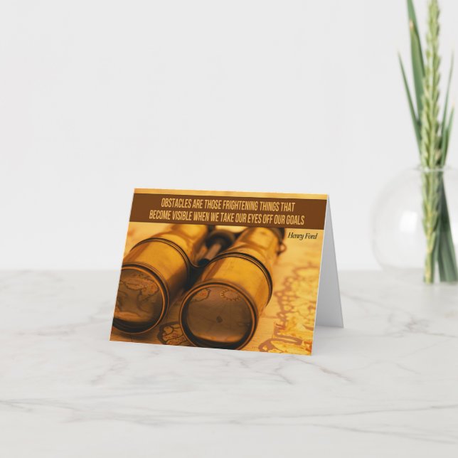 Henry Ford Inspirational Quote "Obstacles" Thank You Card (Front)