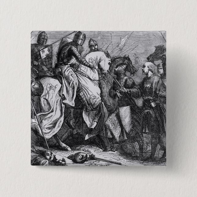 Henry III  at the Battle of Lewes, 14th May 1264 2 Inch Square Button (Front)