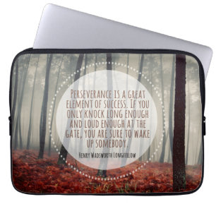 Henry Longfellow Inspirational Quote Perseverance Laptop Sleeve