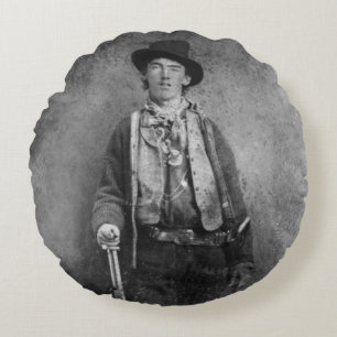 Henry McCarty, Billy the Outlaw Kid of Old West Round Pillow