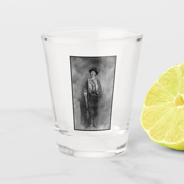 Henry McCarty, Billy the Outlaw Kid of Old West Shot Glass (Front)