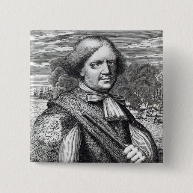 Henry Morgan, 1678 2 Inch Square Button (Front)