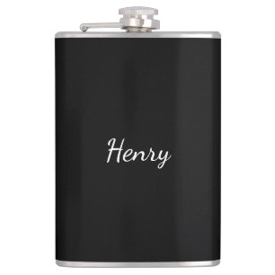 Henry Name typography Personalized Gift  Hip Flask