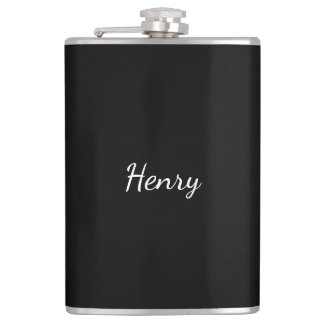 Henry Name typography Personalized Gift Hip Flask
