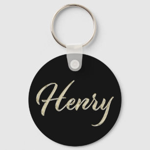Henry Name whitegold Button Schlüsselanhänger Keychain